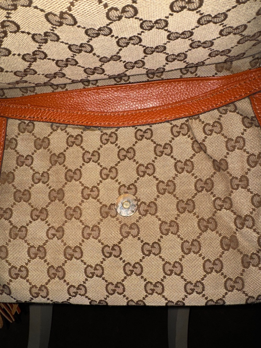 Gucci Tan-Brown GG Canvas Crossbody with Tassel Detail - Picture 5 of 14